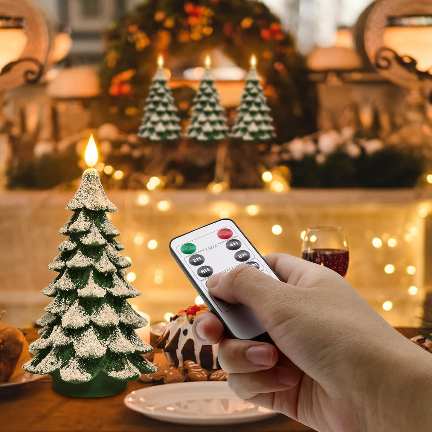 PChero_Christmas_Tree_LED_Candle_with_Remote_Timer,_4.13x7.9_Inch_Real_Wax_Battery_Operated_Pillar_Candle_Flameless_Flickering_for_Xmas_Eve_Gift_Holiday_Home_Party_Room_House_Decor