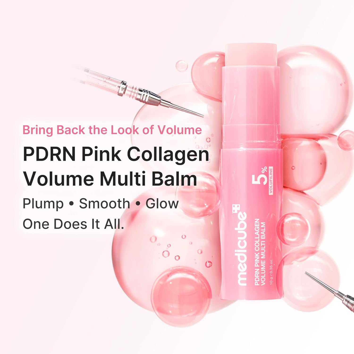 medicube_PDRN_Pink_Collagen_Volume_Multi_Balm_Stick_|_Volufiline,_PDRN,_NAD,_Collagen_|_Face_&_Body_Balm_for_Under-Eyes,_Neck,_Forehead,_Smile_Lines,_Lips_|_Plumping,_Radiance,_Line_Care_|_K-Beauty