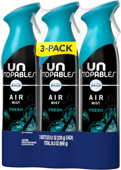 Febreze_Air_Mist,_Air_Freshener_Spray,_Odor_Fighting_Room_Spray,_Deodorizer_for_Home_Bathroom_Kitchen_Office_Apartment_Dorm_Room_Classroom,_Unstopables_Fresh_Scent,_8.1oz_(Pack_of_3)