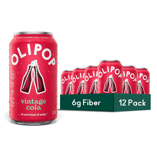 OLIPOP_Prebiotic_Soda_Pop,_Vintage_Cola,_Pantry_Pack_Packed_with_Prebiotics,_Fiber,_and_Botanicals,_Gluten_Free,_GMO_Free,_12oz_(12-Cans)