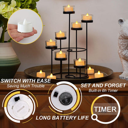 BEICHI_Flameless_TeaLights_Candles_with_Timer,6_Hours_On_and_18_Hours_Off_in_24_Hours_Cycle_Automatically,Pack_of_12_Battery_Operated_LED_Tea_Lights_Flickering_Votive_Candles_Timer_Warm_Yellow_Light