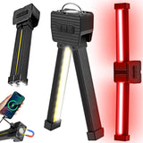 Gym Lamp, Portable Gym Lighting for Posing, Magnetic Work Light Rechargeable, Gift for Men/Women, 180° Rotate Foldable with Hang Hook Camping Lamp, USB Power Bank LED Handheld Flashlight-Black