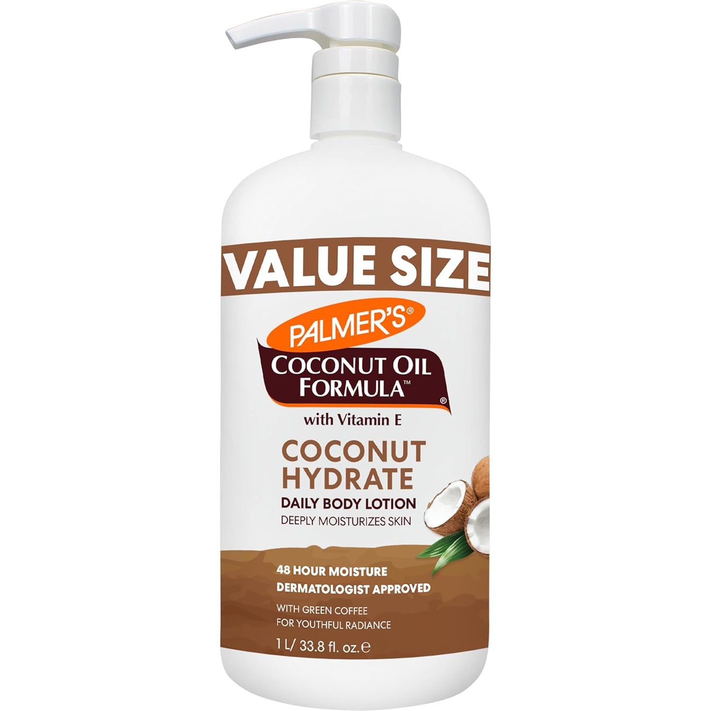 Palmer's_Coconut_Oil_Formula_Body_Lotion_for_Dry_Skin,_Hand_&_Body_Moisturizer_with_Green_Coffee_Extract_&_Vitamin_E,_Value_Size_Pump_Bottle,_33.8_Fl_Oz_(Pack_of_1)