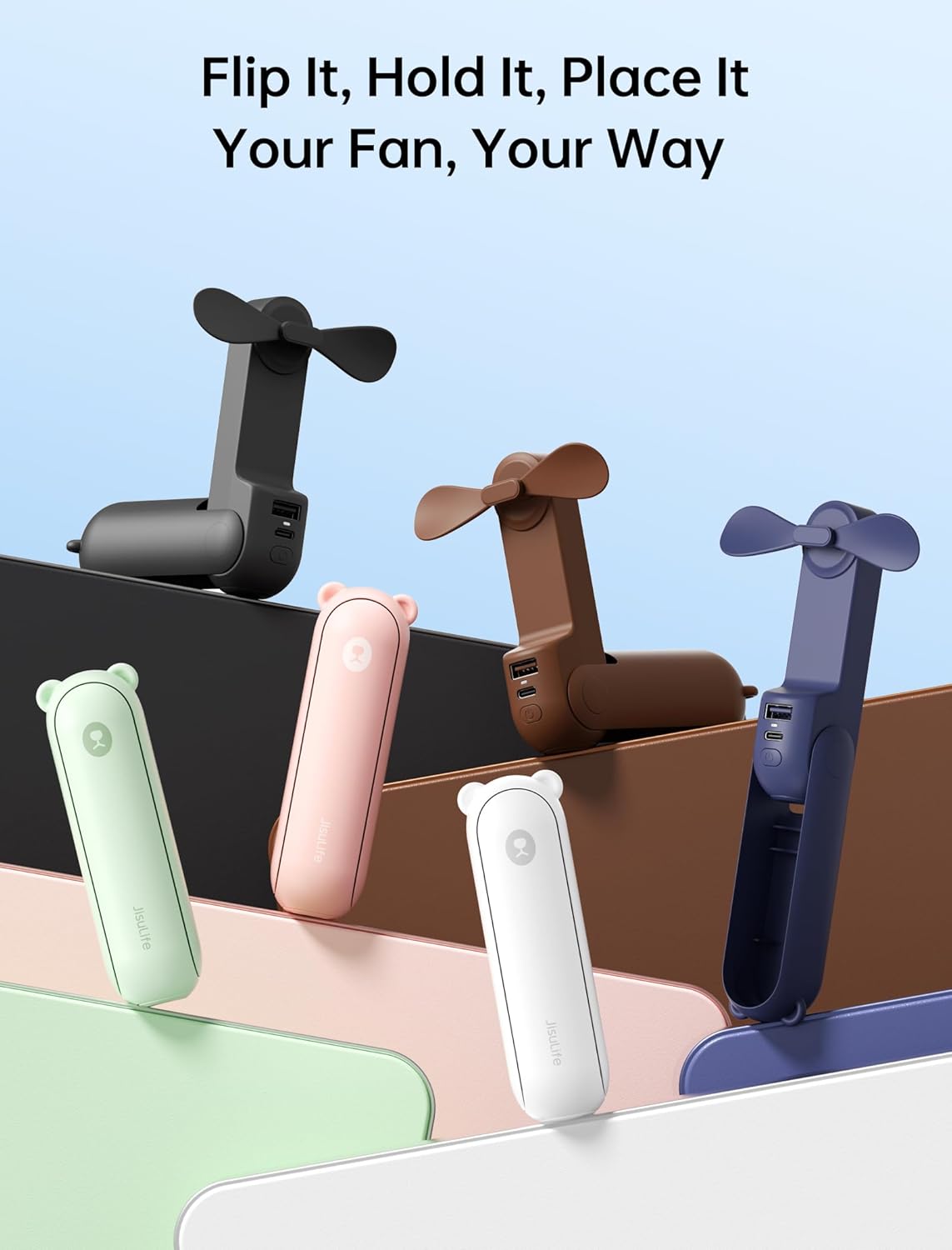 JISULIFE_3_IN_1_Handheld_Mini_Fan_-_Portable_Fan_&_Power_Bank_&_Flashlight,_19H_Max_Cooling,_USB_Rechargeable,_Pocket-Sized_for_Travel,_Cruise,_Concerts,_Makeup,_2026_Summer_Gifts_for_Women(Pink)