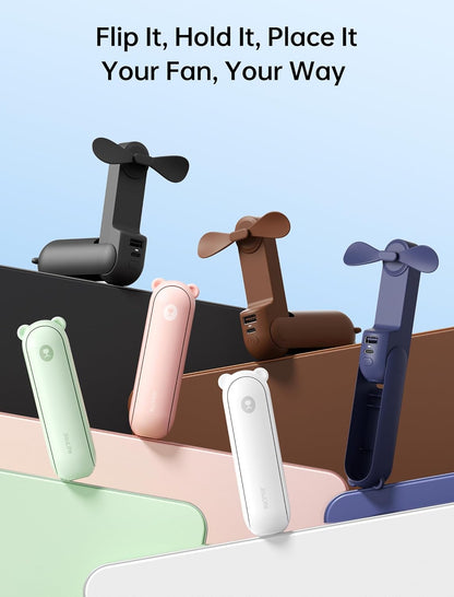 JISULIFE_3_IN_1_Handheld_Mini_Fan_-_Portable_Fan_&_Power_Bank_&_Flashlight,_19H_Max_Cooling,_USB_Rechargeable,_Pocket-Sized_for_Travel,_Cruise,_Concerts,_Makeup,_2026_Summer_Gifts_for_Women(Pink)