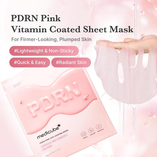 medicube_Salmon_DNA_PDRN_Pink_Vita_Coating_Sheet_Mask_10EA_-_Korean_sheet_mask_for_glass_skin_-_Luxurious_Home_care_Mask_for_Hydration,_Firming,_and_Balanced_Skin,_Korean_Skin_Care_(22g/0.77oz_x_10ea)