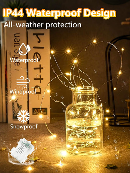 4_Pack_100_LED_Fairy_Lights_Battery_Operated_with_Remote,_33FT_Waterproof_Twinkle_Lights_with_Timer_&_8_Modes,_Fairy_String_Light_Outdoor_Indoor_for_Bedroom_Classroom_DIY_Christmas_Decor_(Warm_White)