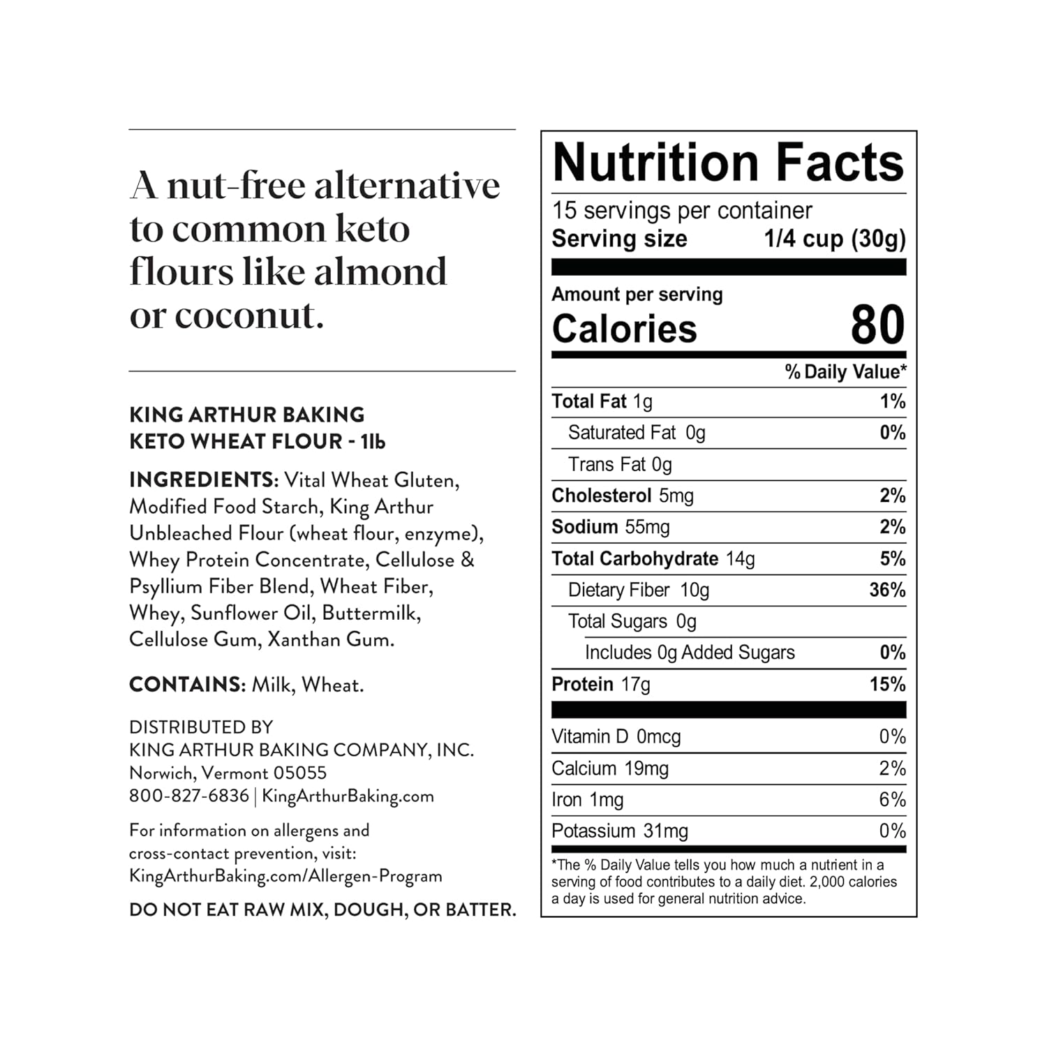 King_Arthur_Keto_Wheat_Baking_Flour:_1:1_All-Purpose_Flour_Substitute,_1_lb_(Pack_of_1)_-_Low-Carb_Baking_Solution_for_Bread_&_More,_Non-GMO,_Resealable_Bag_-_Perfect_for_Keto_Diet_&_Reduced_Carb_Intake