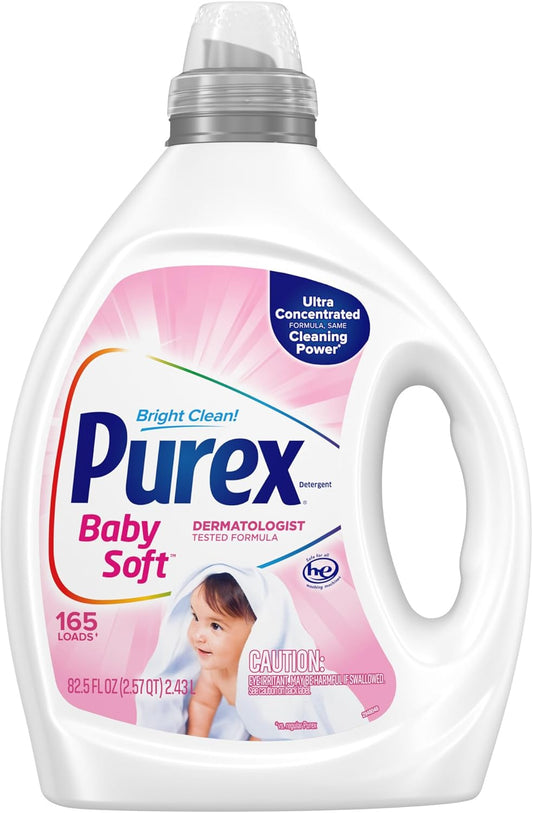 Purex_Baby_Soft_Liquid_Laundry_Detergent,_Ultra_Concentrated,_82.5_fl_oz,_165_Loads,_Hypoallergenic,_Dye_Free,_Gentle_on_Skin
