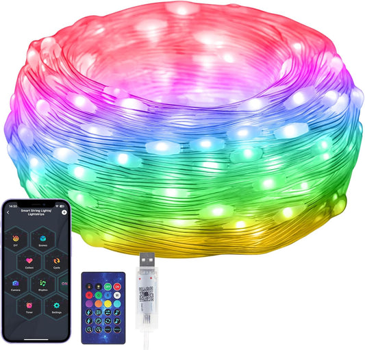 RGB_Smart_IC_String_Lights_Indoor_16FT/5M_[APP_&_Remote_Control],_50_LEDs_Multicolor_Fairy_Lights,_USB_Powered_&_IP65_Waterproof,_Music/Voice_Sync,_Fairy_String_Lights_for_Christmas,_Party