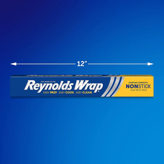 Reynolds_Wrap_Non_Stick_Aluminum_Foil,_Nonstick_Aluminum_Foil_Roll,_Prevents_Food_Sticking_and_Messy_Cleanup,_Great_for_Covering_Casseroles_and_leftovers,_43.33_Yards_x_12_Inches,_130_Sq.Ft.