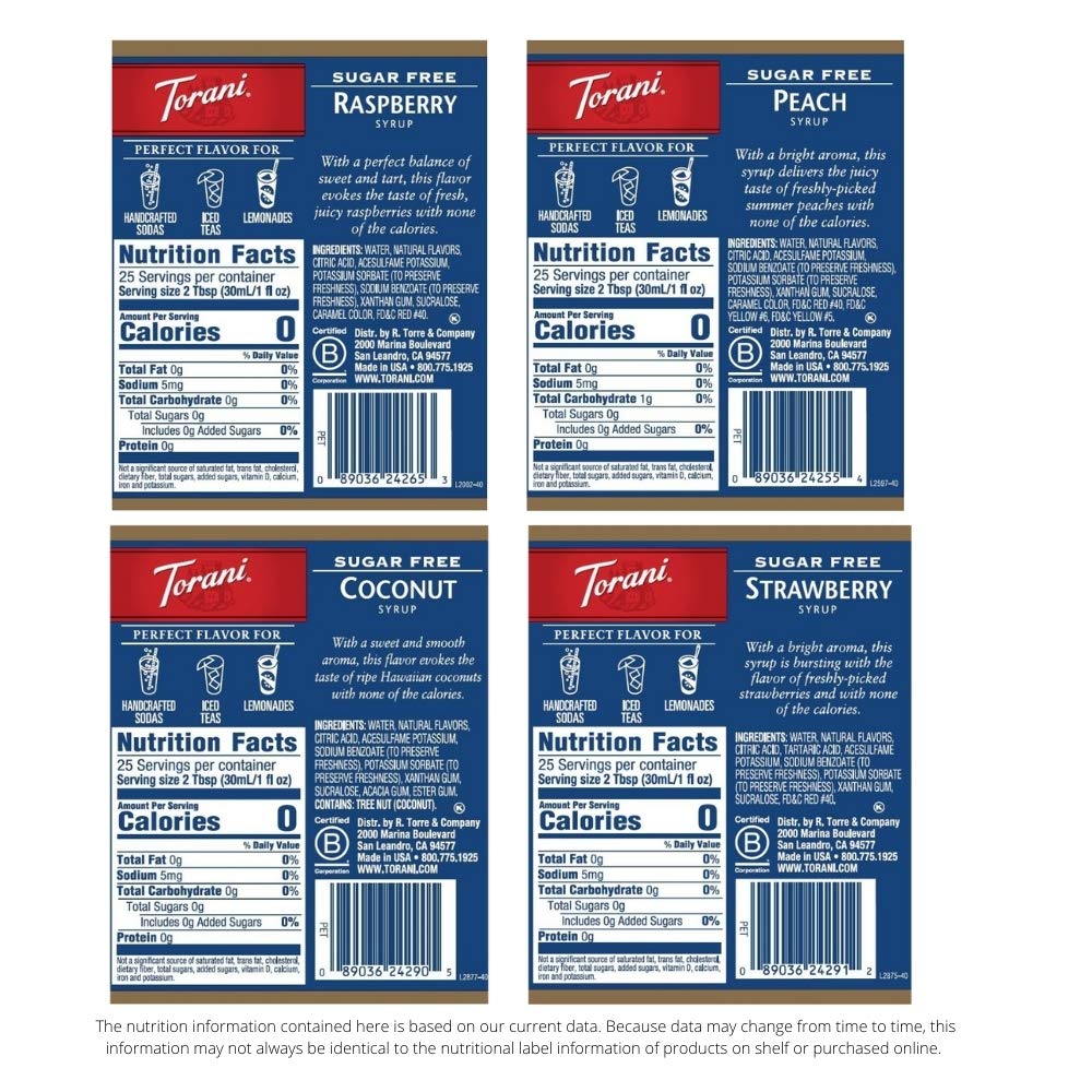 Torani_Sugar_Free_Flavored_Drink_Syrup_Soda_Flavors_Variety_Pack,_Raspberry,_Coconut,_Strawberry_&_Peach,_25.4_fl_oz,_(Set_of_4)