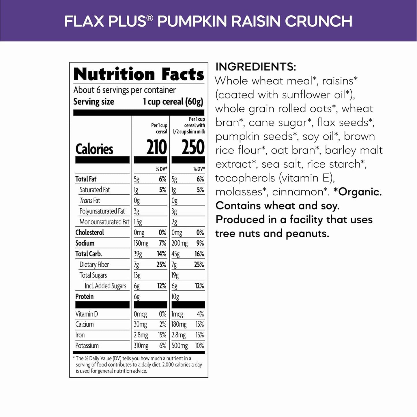 Nature's_Path_Organic_Flax_Plus_Pumpkin_Raisin_Crunch_Cereal,_12.3_oz_(Pack_of_1),_Non-GMO