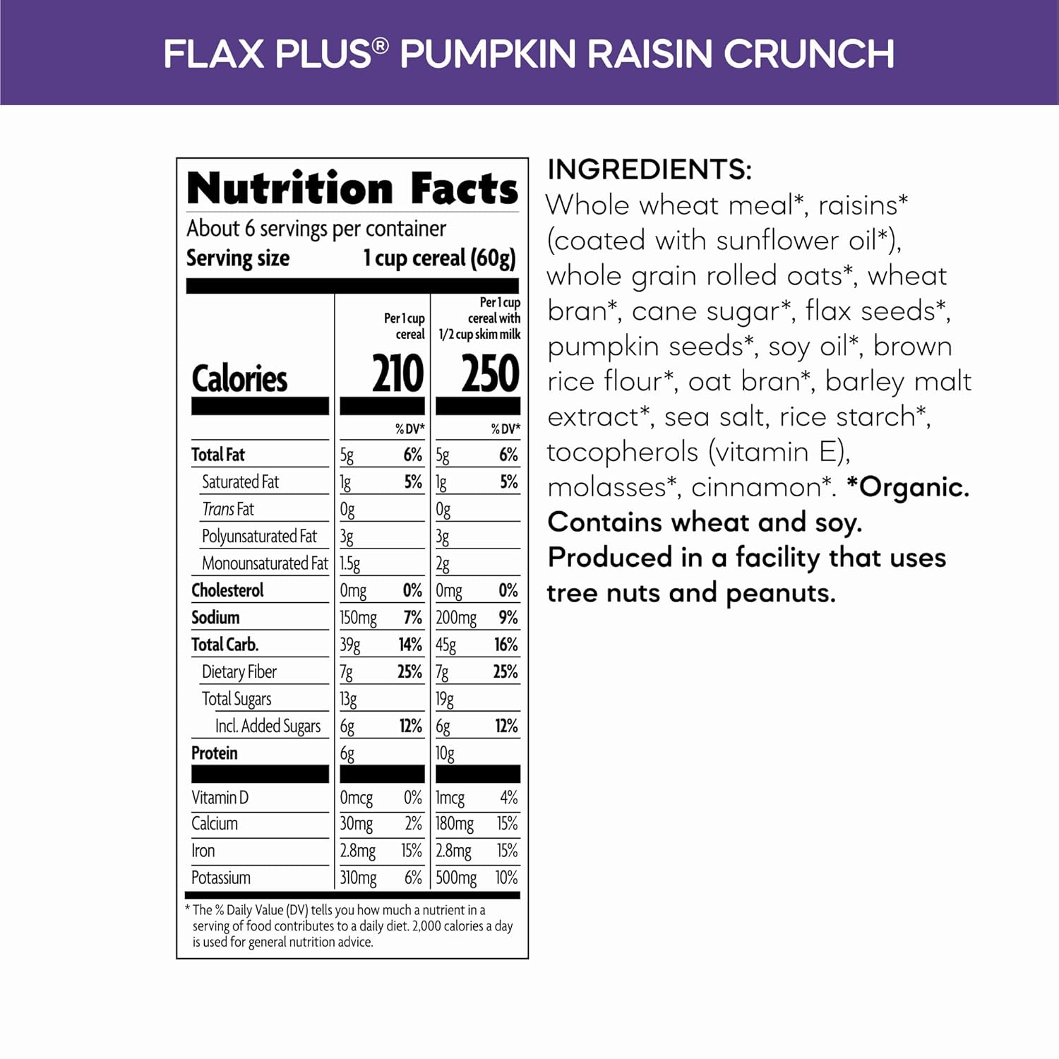 Nature's_Path_Organic_Flax_Plus_Pumpkin_Raisin_Crunch_Cereal,_12.3_oz_(Pack_of_1),_Non-GMO
