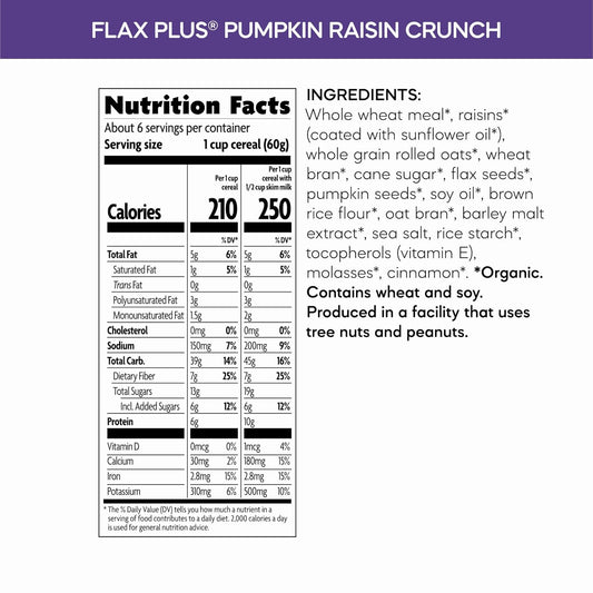 Nature's_Path_Organic_Flax_Plus_Pumpkin_Raisin_Crunch_Cereal,_12.3_oz_(Pack_of_1),_Non-GMO