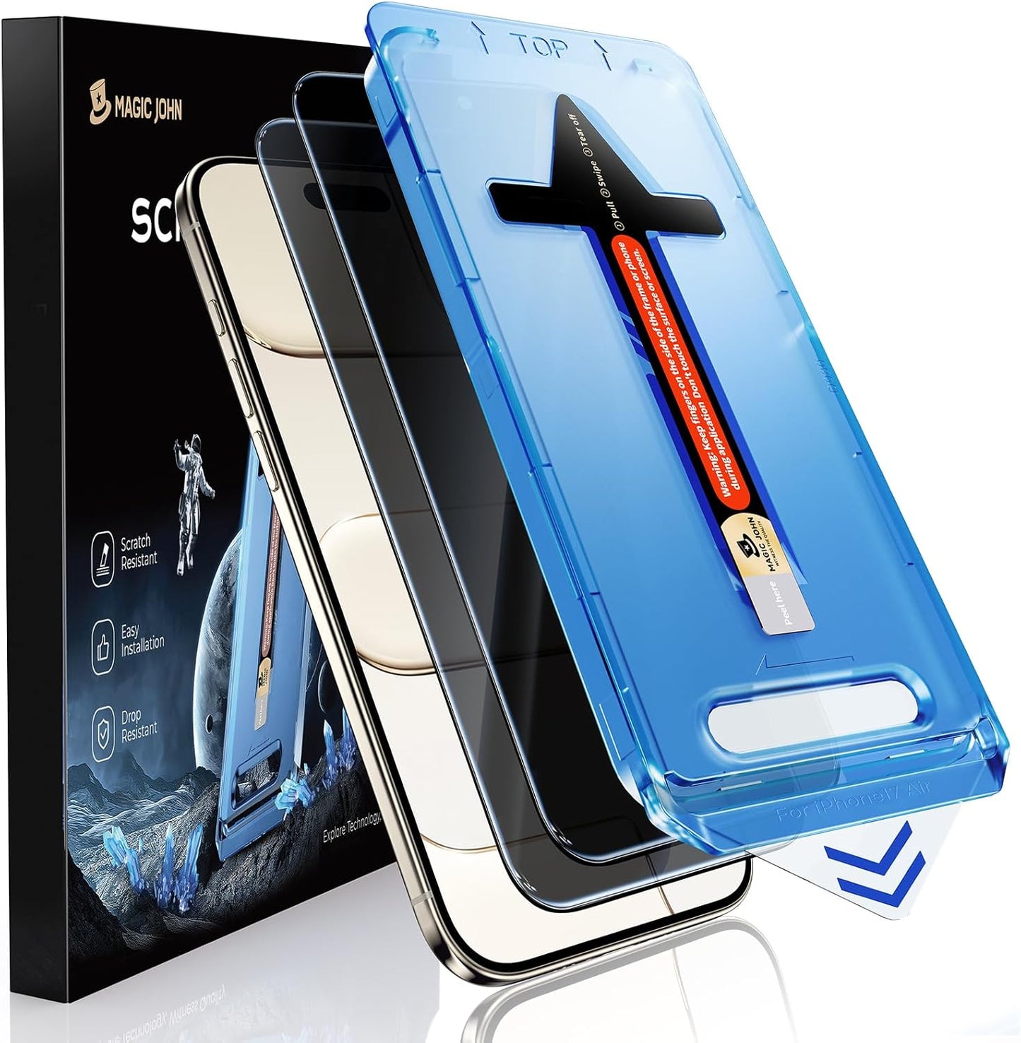 MAGIC_JOHN_2_Pack_for_iPhone_17_Pro_Max_6.9_inch_Privacy_Glass_Screen_Protector-[Anti-Spy]_Auto_Dust-Elimination,_Bubble_Free,_Easy_Installation,_Daily_Drop_Protection