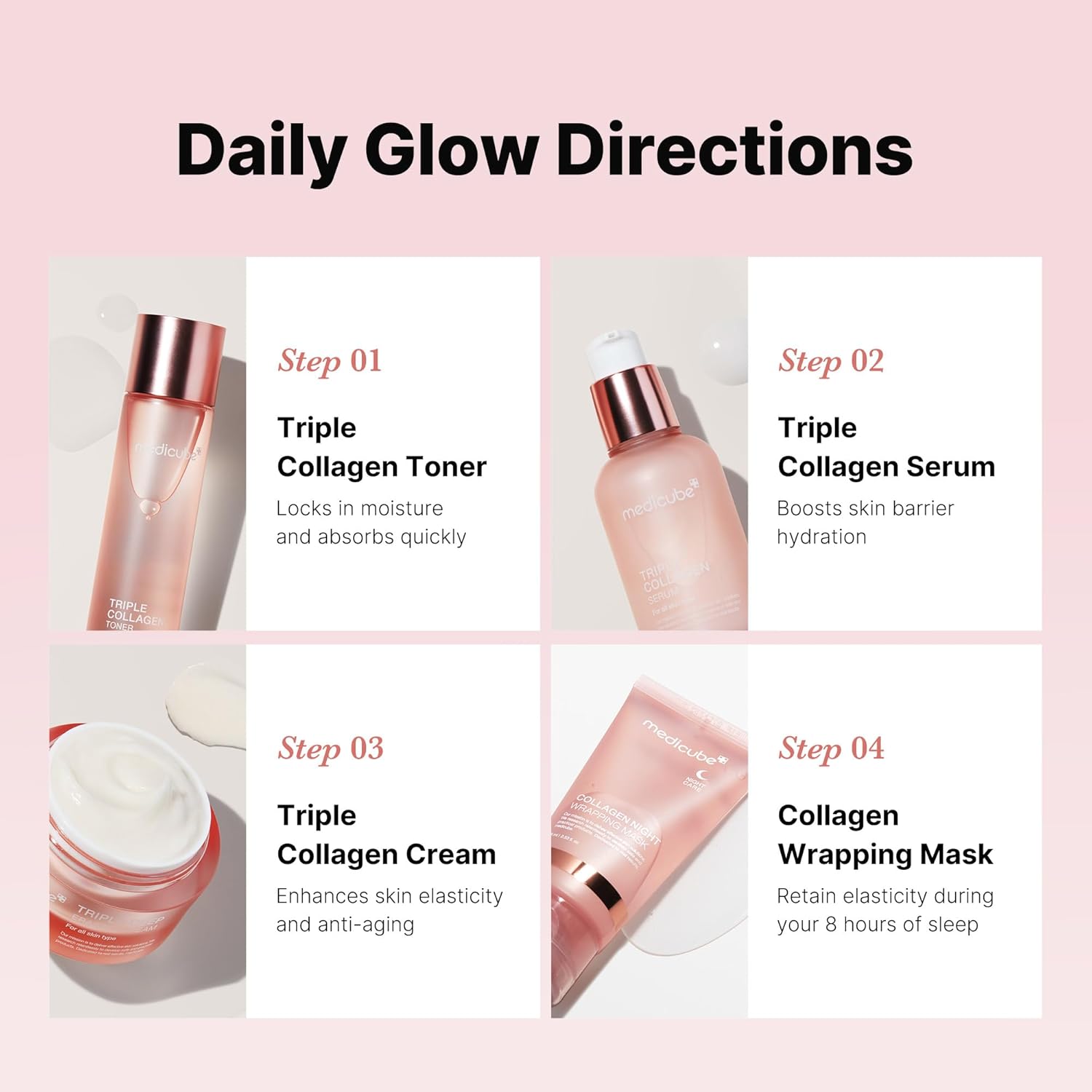 medicube_Glass_Skin_Collagen_Trial_Kit_|_Korean_Skincare_Set_and_Kit_|_Gifts_for_women_|_4-Step_Skincare_Set_for_glowy_skin_|_Travel_Size