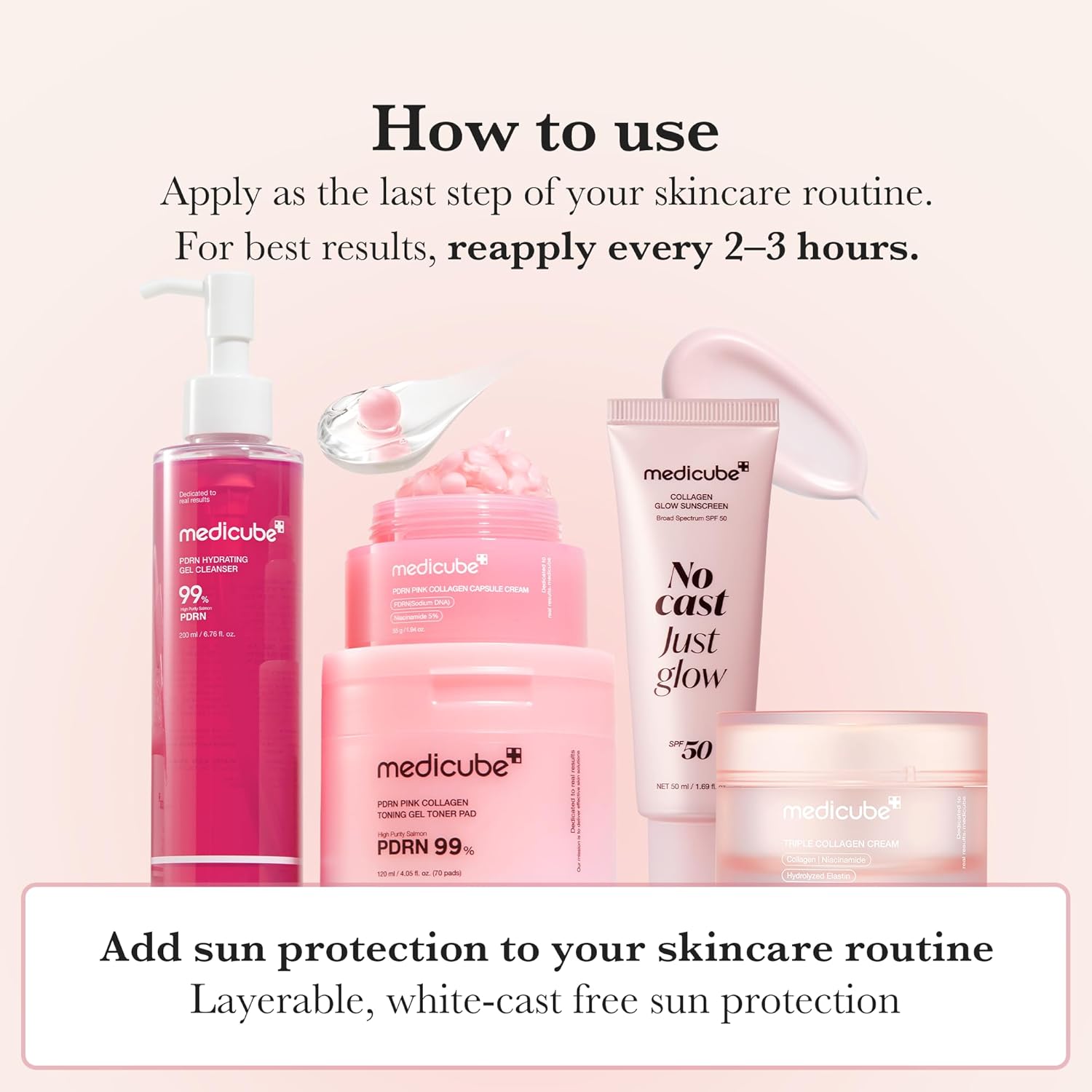 medicube_No_Cast_Just_Glow_Collagen_Sunscreen_|_SPF_50_Broad_Spectrum_Face_Sunscreen_|_Lightweight,_Non-Sticky,_Hydrating_Formula_|_Peptide,_Cica_for_Soothing_&_Glow_|_Korean_Skincare