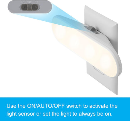 GE_Ultrabrite_LED_Light_Bar_Night_Lights_Plug_Into_Wall_Room_Decor_Ambient_Lighting_Dusk_to_Dawn_Sensor_Bright_Nightlight,_White,_100_Lumens,_2_Pack