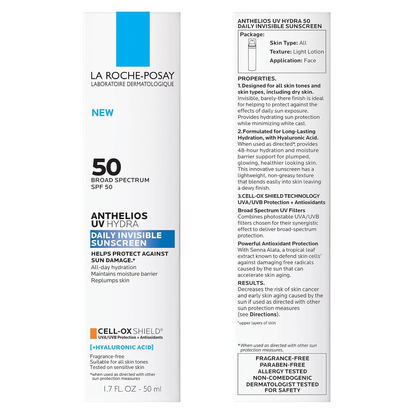 La_Roche_Posay_Anthelios_UV_Sunscreen_SPF_50,_Daily_Sunscreen_for_Face_in_3_Formulas,_UV_Tone_with_Niacinamide,_UV_Hydra_with_Hyaluronic_Acid,_UV_Clear_with_Azelaic_Acid,_Broad_Spectrum_Invisible_SPF