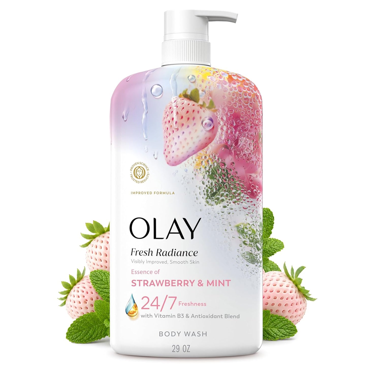 Olay_Body_Wash_for_Women,_Fresh_Radiance,_24/7_Skin-Loving_Freshness,_Visibly_Radiant,_Plant_Based_Cleansers,_Vitamin_B3_&_Antioxidant_Blend,_For_All_Skin_Types,_Strawberry_&_Mint_Scent,_29_fl_oz