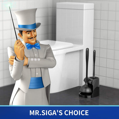MR.SIGA_Toilet_Plunger_and_Bowl_Brush_Combo_for_Bathroom_Cleaning,_Black,_2_Sets