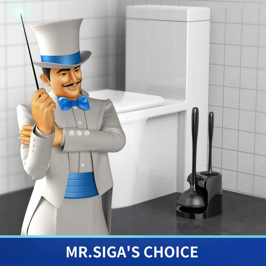 MR.SIGA_Toilet_Plunger_and_Bowl_Brush_Combo_for_Bathroom_Cleaning,_Black,_2_Sets