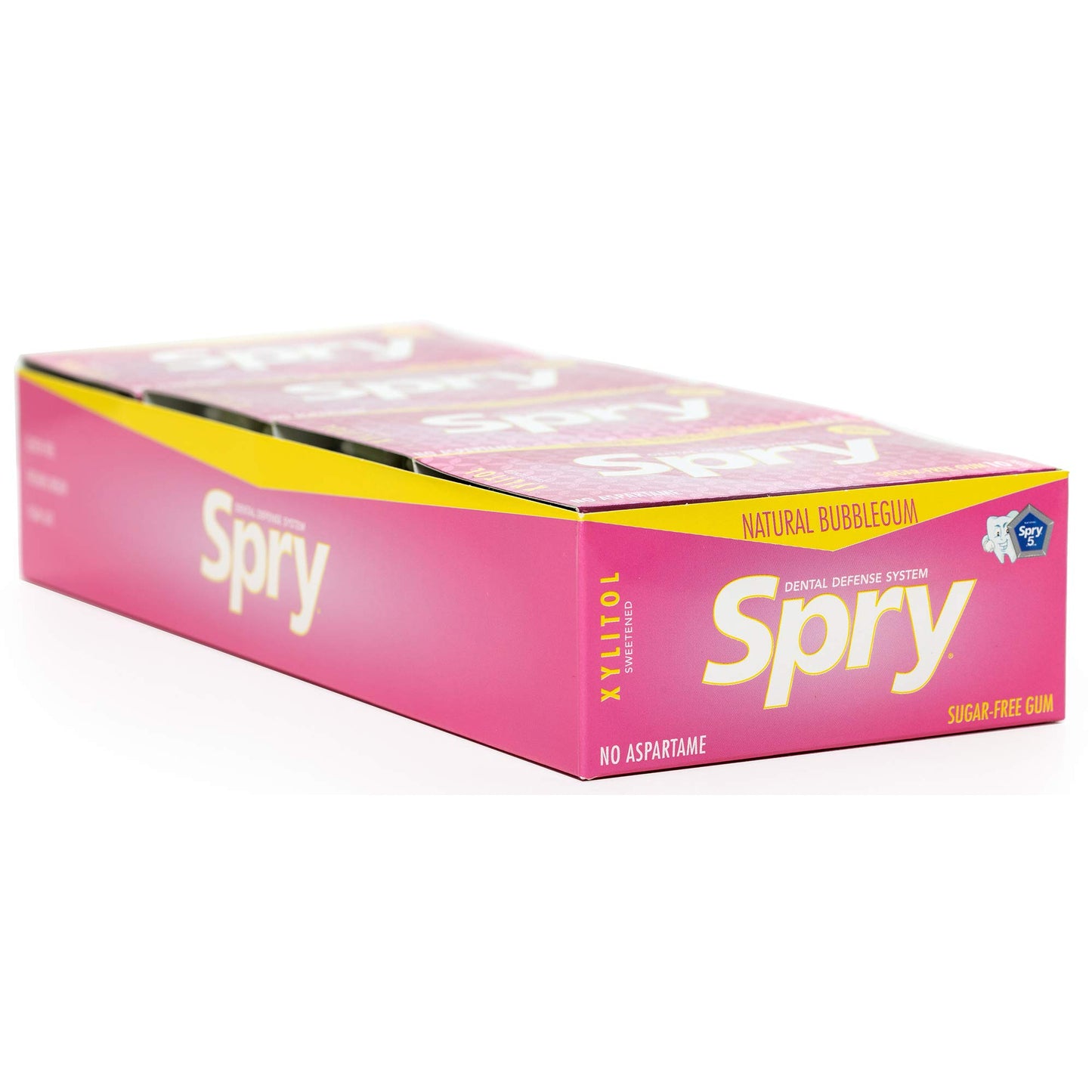 Spry Fresh Natural Xylitol Chewing Gum Dental Defense System - Aspartame-Free, Sugar-Free, Non-GMO, Gluten-Free (Bubble Gum, 10 Count Blister Cards - Pack of 20)