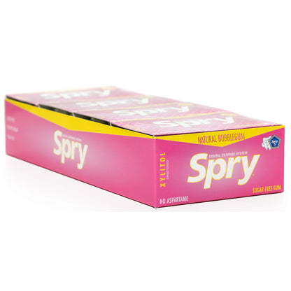 Spry Fresh Natural Xylitol Chewing Gum Dental Defense System - Aspartame-Free, Sugar-Free, Non-GMO, Gluten-Free (Bubble Gum, 10 Count Blister Cards - Pack of 20)