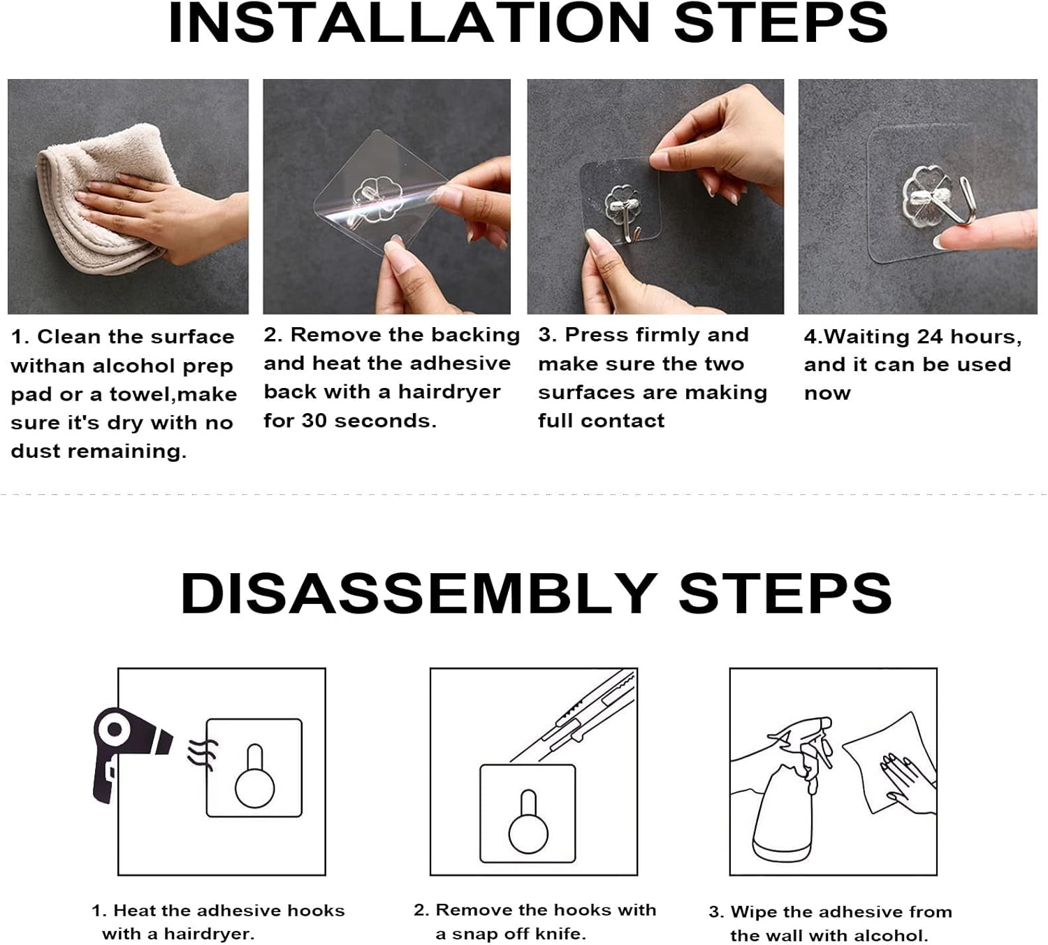 ZESLMG_Adhesive_Wall_Hooks_for_Hanging,_16_Pack_Self_Sticky_Hooks_Heavy_Duty_22lb_Clear,_Removable_Shower_Hook_No_Damage_for_Towel_Key_Coat_Wreath_Picture_Outdoor_Ceiling_Bathroom_Kitchen,_Waterproof