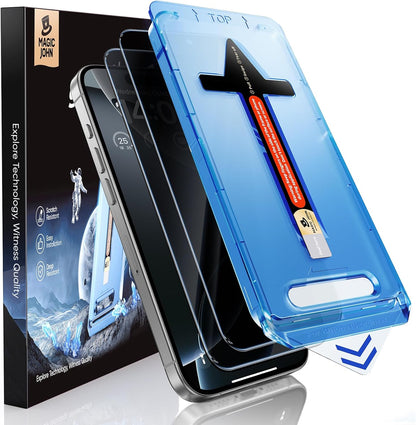 MAGIC_JOHN_2_Pack_for_iPhone_16_Pro_Max_6.9_inch_Privacy_Tempered_Glass_Screen_Protector,_Bubble_Free,_Easy_Installation,_Auto_Dust-Elimination