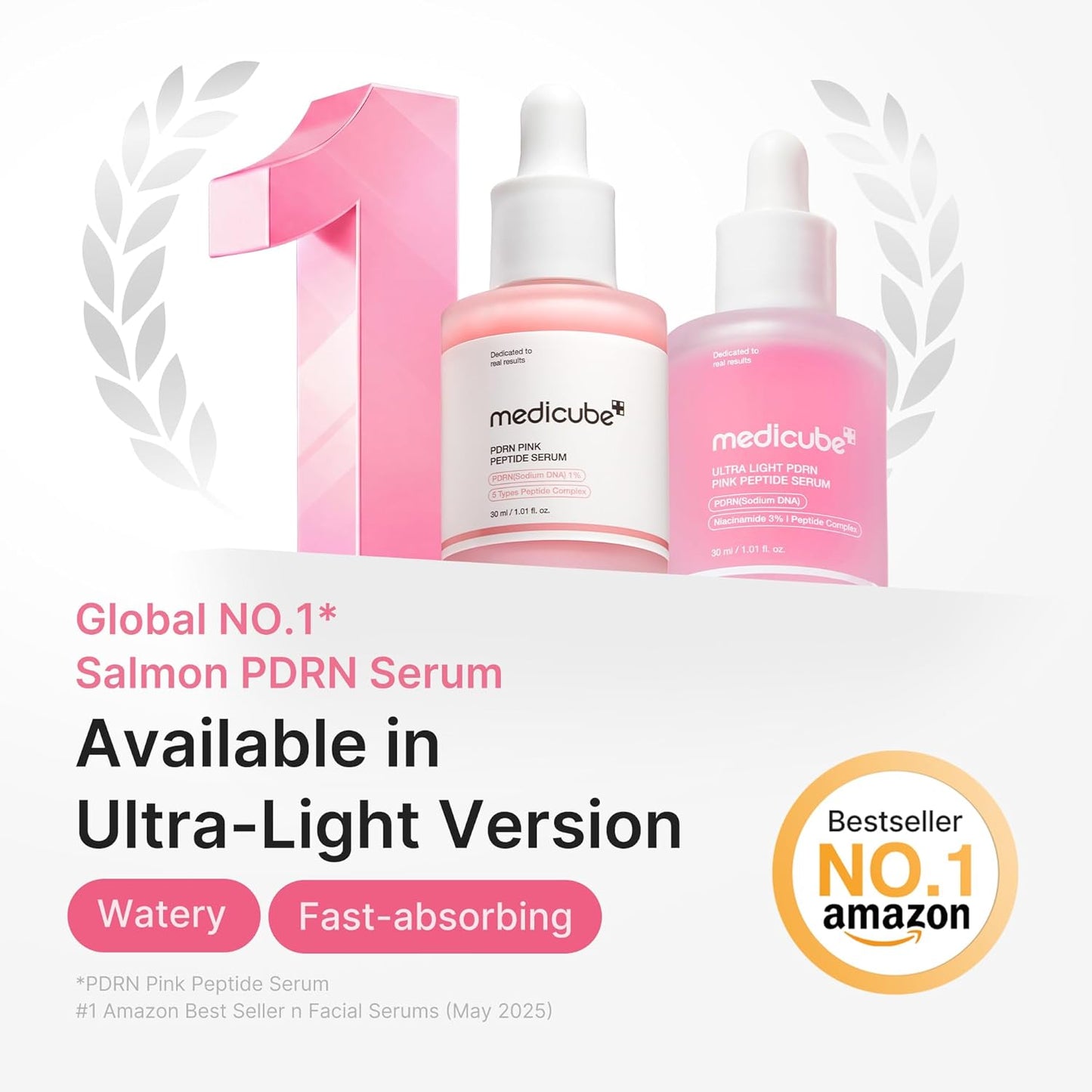 medicube_PDRN_Pink_Peptide_Serum_with_Salmon_DNA_|_Ultra_Light_Hydrating_Serum_with_Hyaluronic_Acid_|_Fast-Absorbing_Glow_Care_for_Skin_Clarity_|_Korean_Skincare,_1.01_fl._Oz