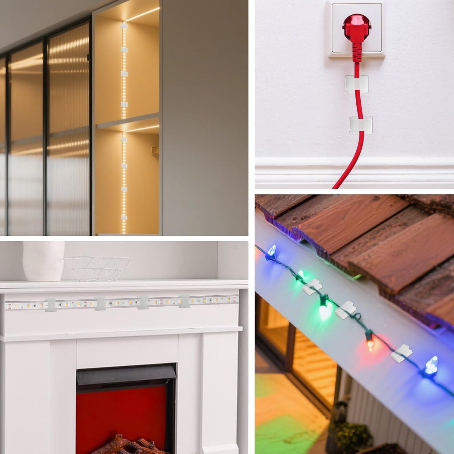 GooChan_Strip_Light_Mounting_Clips_Self-Adhesive_Strip_Brackets_Holder,100Pack_Clamps_Fix_Light_Strip_8mm_10mm_12mm_(for_10mm(3/8")_Wide_Strip_Light)