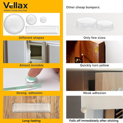104_Clear_Cabinet_Bumper_Pads_–_Self-Adhesive_Silicone_Buffer_Set_with_4_Shapes_for_Doors,_Drawers_&_Furniture_–_Sound_Dampening_&_Surface_Protection