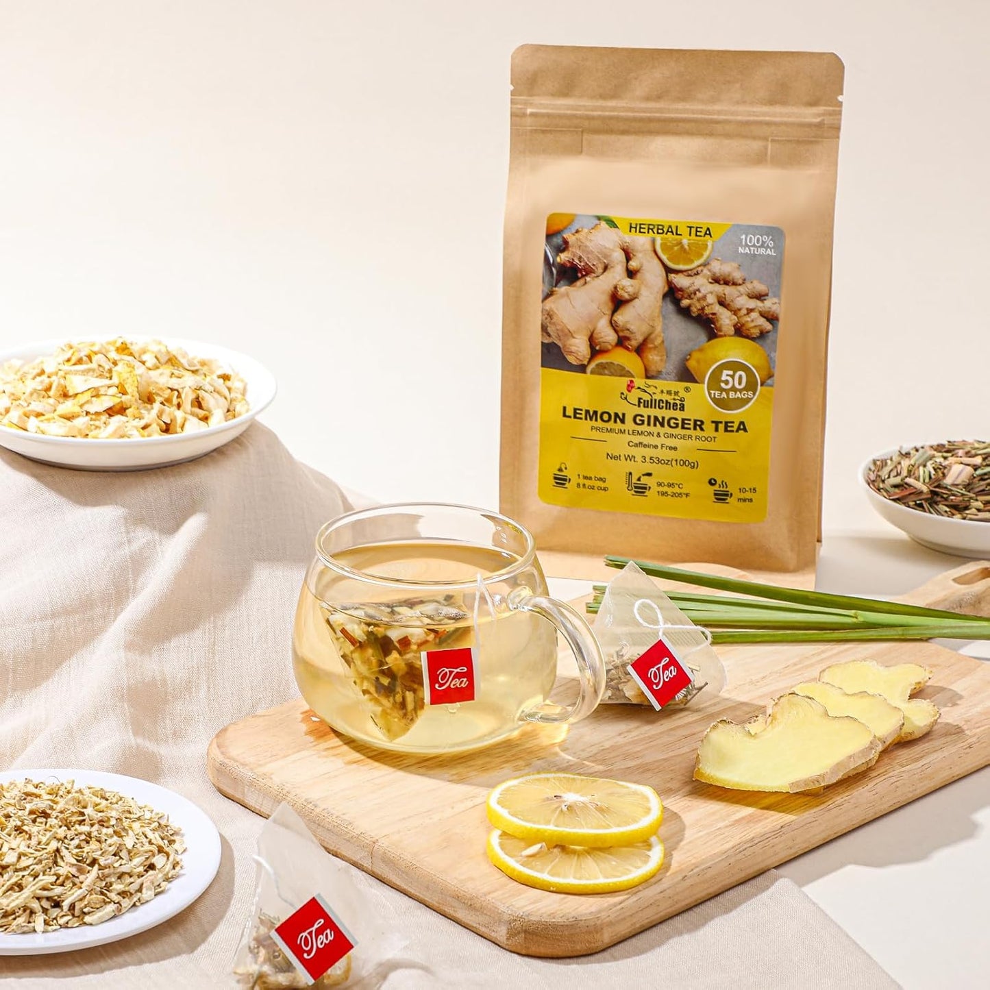 FullChea_-_Lemon_Ginger_Tea_Bags,_50_Teabags_-_Pleasantly_Spicy_&_Warming_-_Non-GMO_-_Caffeine-free_-_Support_Healthy_Digestion_&_Boost_Immunity