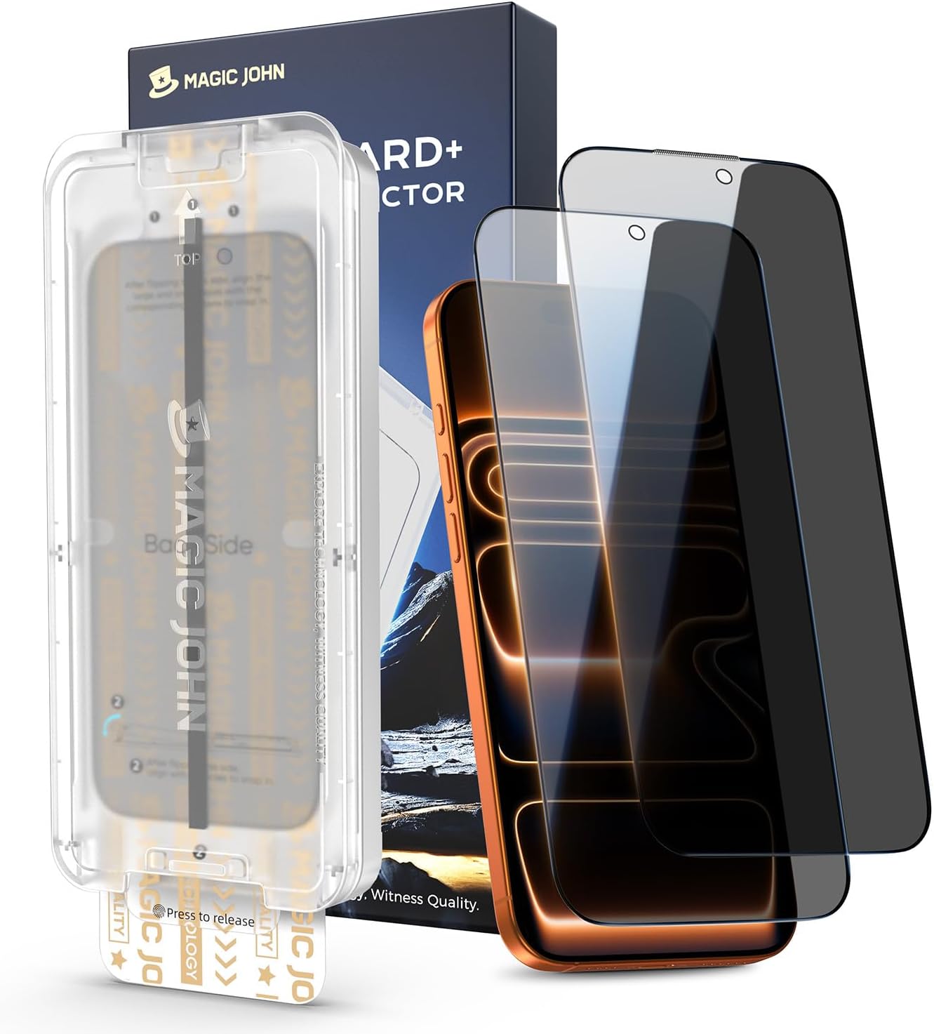 MAGIC_JOHN_3rd_Gen_Upgraded_for_iPhone_17_Pro_Max_Privacy_Screen_Protector_6.9_Inch,25°Anti-Spy_Screen,Shockproof_Tempered_Glass,Auto_Dust-Removal,Bubble_Free,Easy_Installation,Daily_Drop_Protection,2_Pack