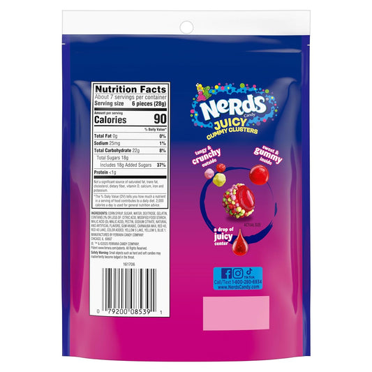 NERDS_Juicy_Gummy_Clusters,_Strawberry_Punch,_Juicy_and_Gummy_Candy,_1_Stand_Up_Bag,_for_Snacking_and_Sharing,_7.15_oz