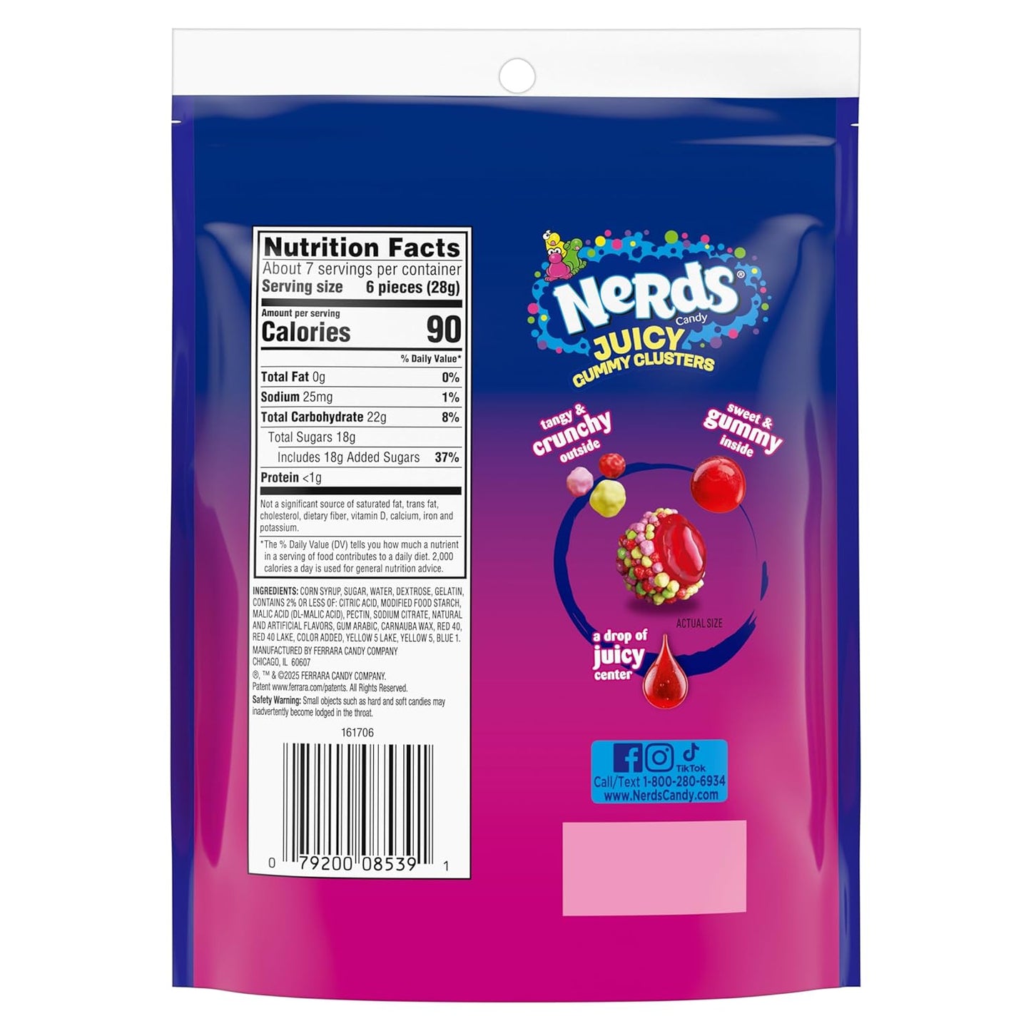 NERDS_Juicy_Gummy_Clusters,_Strawberry_Punch,_Juicy_and_Gummy_Candy,_1_Stand_Up_Bag,_for_Snacking_and_Sharing,_7.15_oz