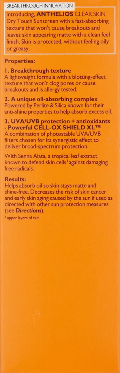 La_Roche-Posay_Anthelios_Clear_Skin_Sunscreen_Dry_Touch_SPF_60,_Oil_Free_Sunscreen_For_Face,_Oil_Absorbing,_Broad_Spectrum_SPF_+_Antioxidants,_Non-Greasy,_Oxybenzone_Free,_Travel_Size