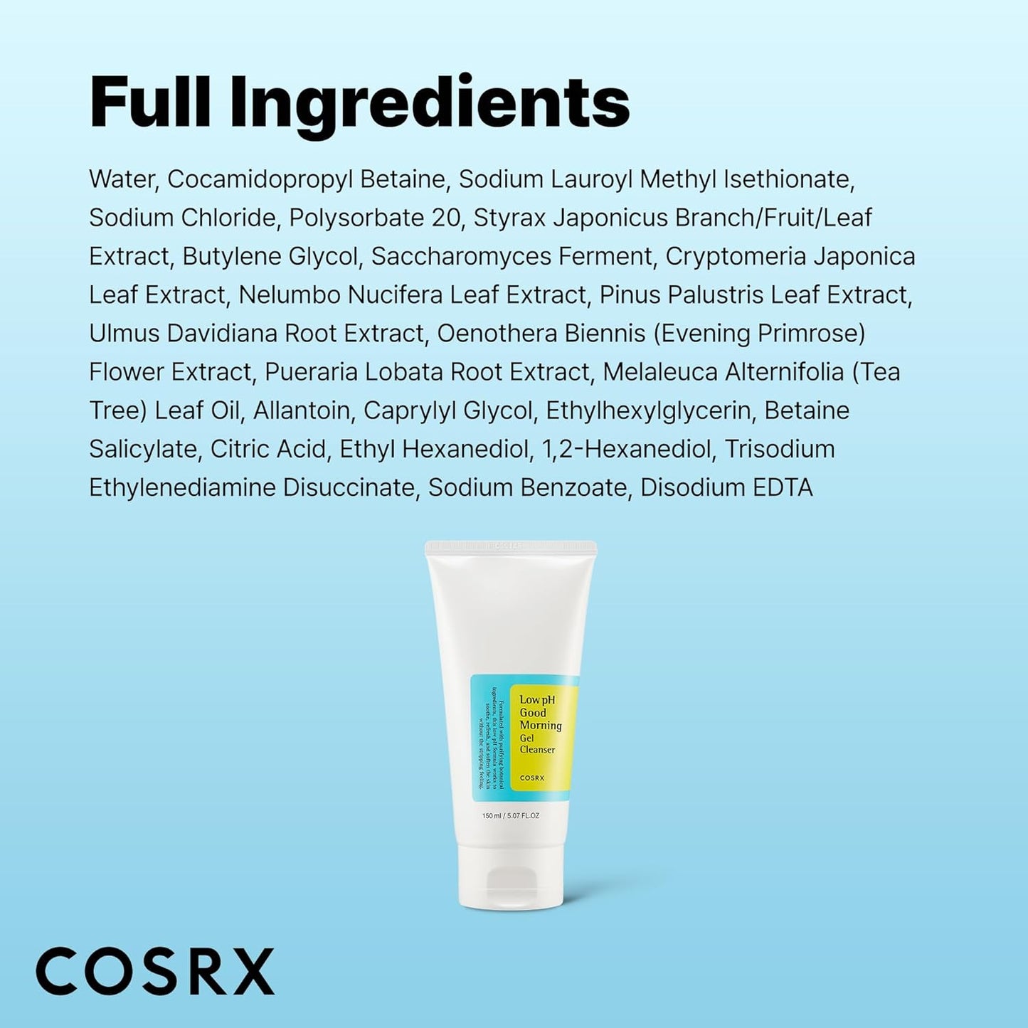 COSRX_Low_pH_Good_Morning_Gel_Face_Cleanser,_5.07_fl_oz,_BHA_Face_Wash,_Daily_Mild_Face_Cleanser_for_Sensitive_Skin,_PH_Balancing,_Korean_Skin_Care,_Korean_Face_Wash