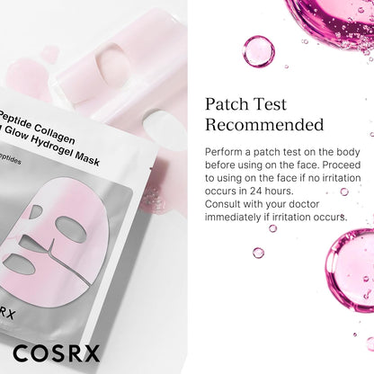 COSRX_Pink_Peptides_Collagen_Lifting_Glow_Hydrogel_Face_Masks_Skincare_3_EA,_Collagen_Face_Mask,_Travel_Essentials,_Overnight_Face_Mask,_Korean_SkinCare