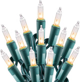 Minetom Clear Christmas Lights 200 Count 50 Feet Bulb Mini Lights, Waterproof String Light for Indoor Xmas Tree Garland Birthday Wedding Decoration, Green Wire