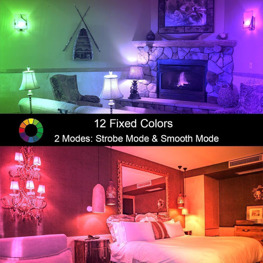 ILC_RGB_LED_Light_Bulb,_Color_Changing_40W_Equivalent,_Daylight_White,_450LM_Dimmable_5W_E26_Screw_Base_RGBW,_Mood_Light_Bulb_-_12_Color_Choices_-_Timing_Infrared_Remote_Control_Included_(4_Pack)