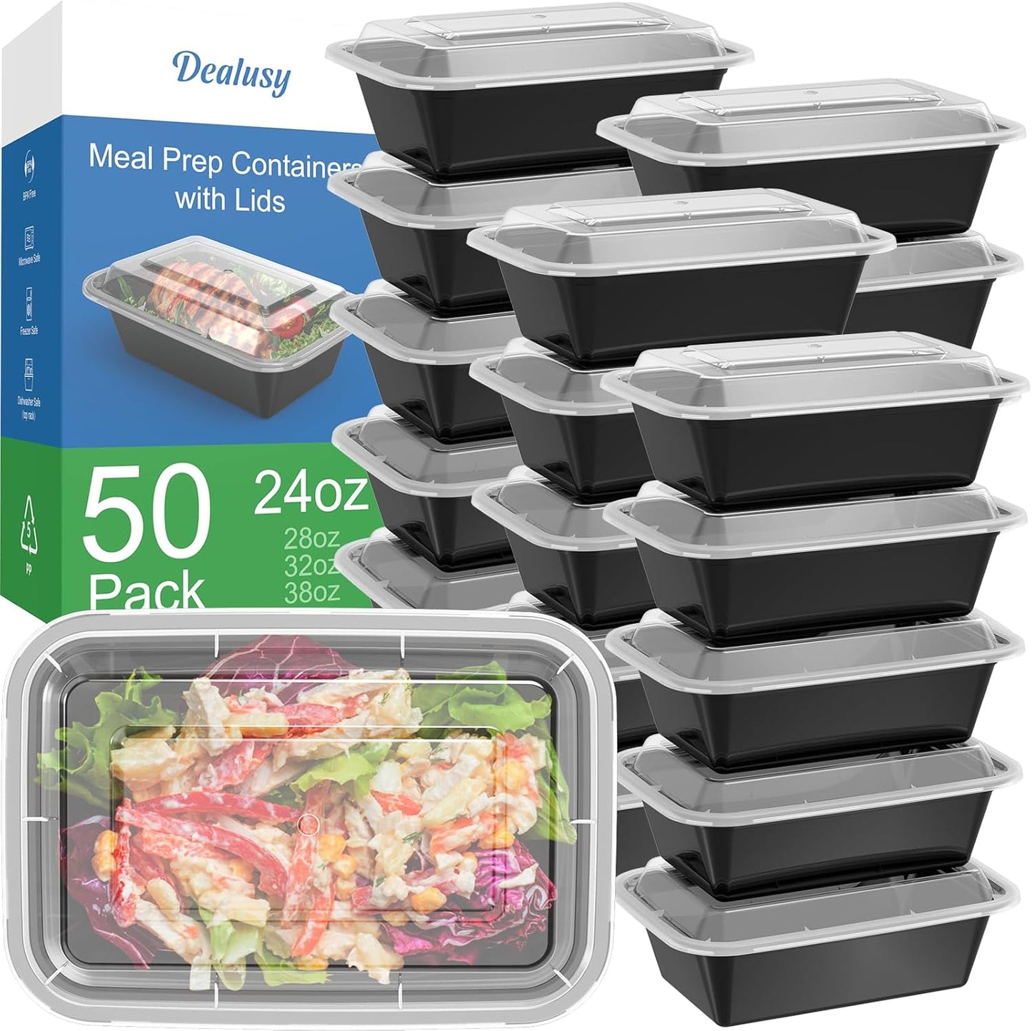 Dealusy_50_Pack_(100-Piece)_24_oz_Meal_Prep_Containers_Reusable_with_Lids,_Sturdy_Leakproof_&_Food_Safe,_Microwave,_Freezer,_Dishwasher_Safe_Prep_Containers,_To_Go_Take_Out_Plastic_Food_Storage