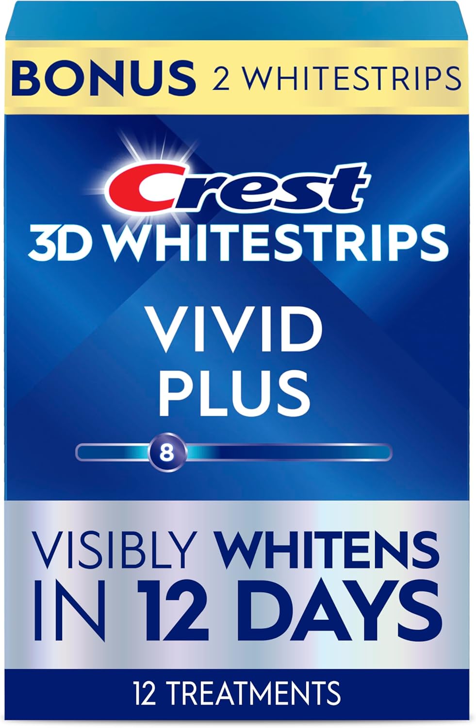 Crest_3D_Whitestrips_Vivid_Plus,_Teeth_Whitening_Strip_Kit,_10_Treatments_+_2_Bonus_Treatments_(Each_with_1_Upper/1_Lower_Strip),_24_Strips,_8_Levels_Whiter,_Teeth_Whitening_Kit