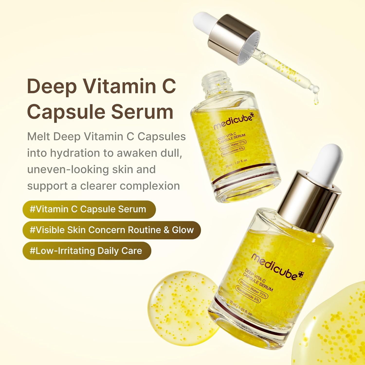 medicube_Deep_Vitamin_C_Capsule_Serum_|_Hydrating_Vitamin_C_Serum_for_Dull_&_Uneven-Looking_Skin_with_Visible_Concerns_|_Liposome_Capsules_for_Smooth,_Radiant_Texture_|_Korean_Skincare_1.01_fl.oz