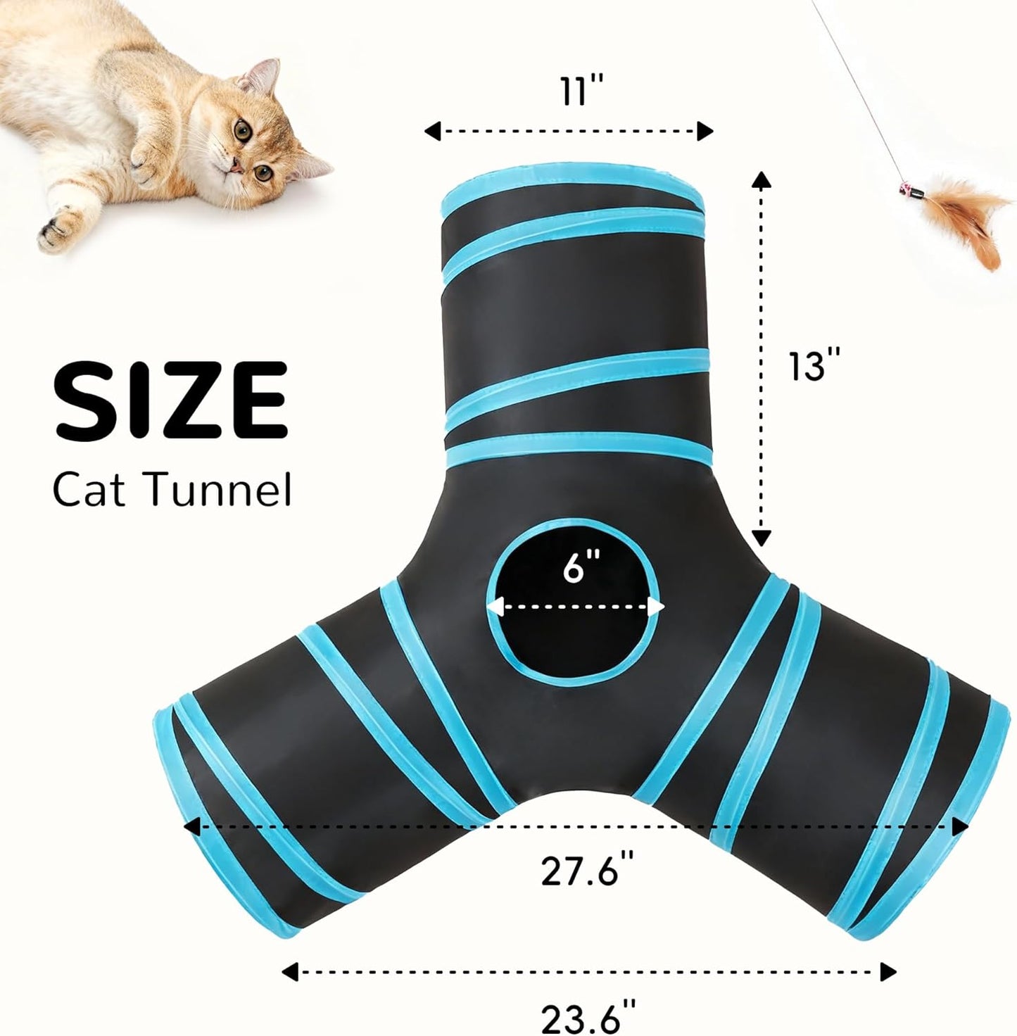 Tempcore_Pet_Cat_Tunnel_Tube_Toys_3_Way_Collapsible,_Tunnels_for_Indoor_Cats,_Interactive_Tube_with_Teaser_Wand,_Peek_Holes_&_Hanging_Ball,_Black_&_Blue