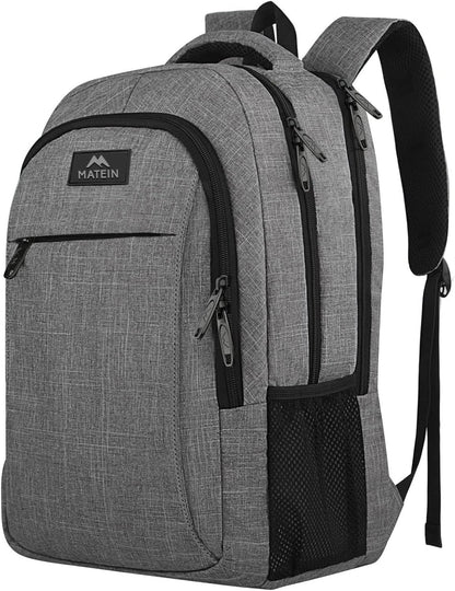 MATEIN_Travel_Laptop_Backpack,_Business_Anti_Theft_Slim_Sturdy_Laptops_Backpack_Personal_Item_Bag,_Water_Resistant_College_School_Computer_Bag_Gift_for_Men_&_Women_Fits_15.6_Inch_Notebook,_Grey