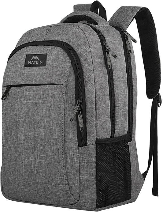 MATEIN_Travel_Laptop_Backpack,_Business_Anti_Theft_Slim_Sturdy_Laptops_Backpack_Personal_Item_Bag,_Water_Resistant_College_School_Computer_Bag_Gift_for_Men_&_Women_Fits_15.6_Inch_Notebook,_Grey