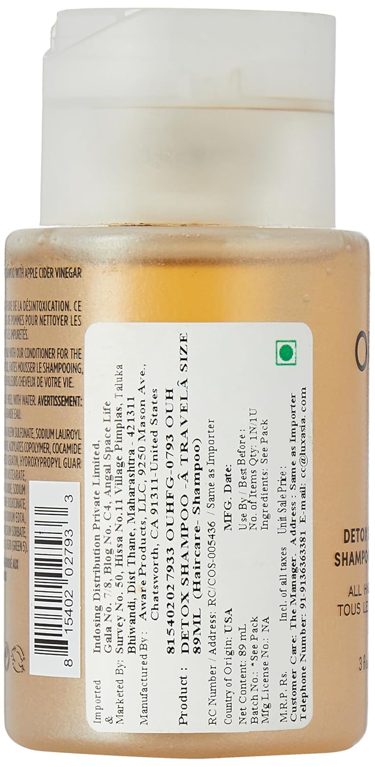 OUAI_Detox_Shampoo_Travel_Size_-_Clarifying_Shampoo_for_Build_Up,_Dirt,_Oil,_Product_and_Hard_Water_-_Apple_Cider_Vinegar_&_Keratin_for_Clean,_Refreshed_Hair_-_Sulfate-Free_Hair_Care_(3_oz)